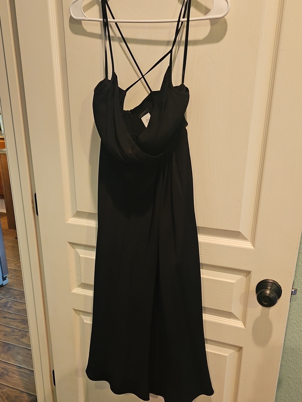 J. Crew Black Backless Cowl Slip Dress
